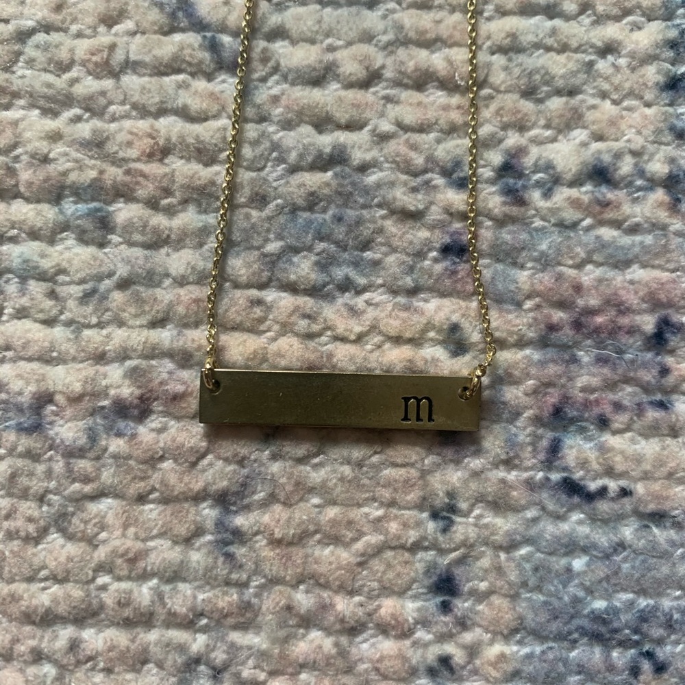 Letter M Gold Necklace